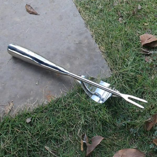 Extractor de raíces de acero inoxidable de doble propósito para herramientas de jardinería