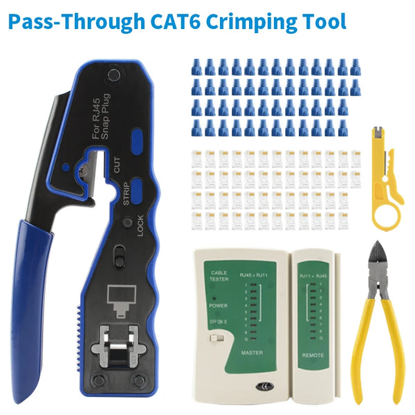 RJ45 Crimping Tool Pass Through Crimper