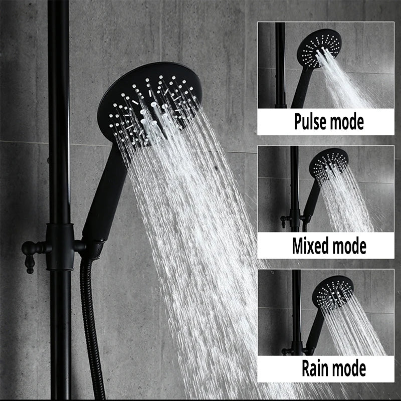 Black Shower Head High Pressure Water Saving Rainfall Spray Shower Head