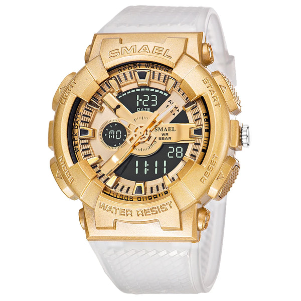 Crystal Watchband Stopwatch Shockproof Alarm Clock Male  Quartz Wristwatch