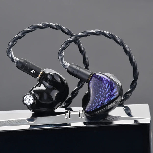 Auriculares intraaurales HiFi con controlador dinámico y diafragma LCP de 10 mm, color negro