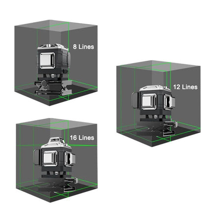 8/12/16 Lines 3D/4D Laser Level Green Line Self-Leveling 360° Horizontal ＆ Vertical