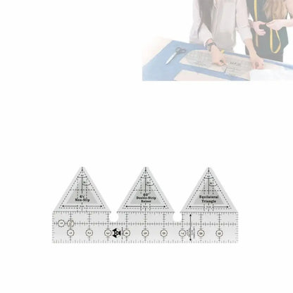 10 Inch 60 Degree Double Strip Quilting Ruler Triangle Template Measuring Sewing Rulers Tools
