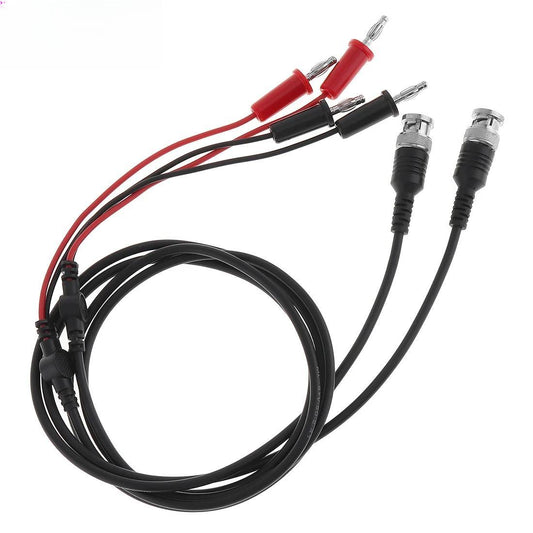 2pcs BNC Male Plug Q9 to Dual Double Banana Plug Jack Connector