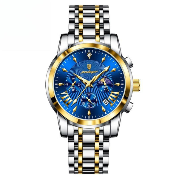 Reloj de moda de lujo para hombre, resistente al agua, luminoso, con fecha y cronógrafo.