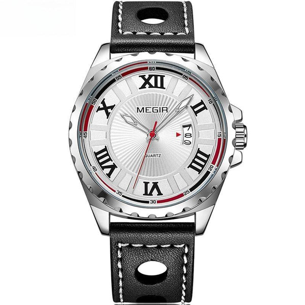 Men's Retro Waterproof Quartz Watches Fashion Leather Strap Roman Numerals Analogue Wrist Watch