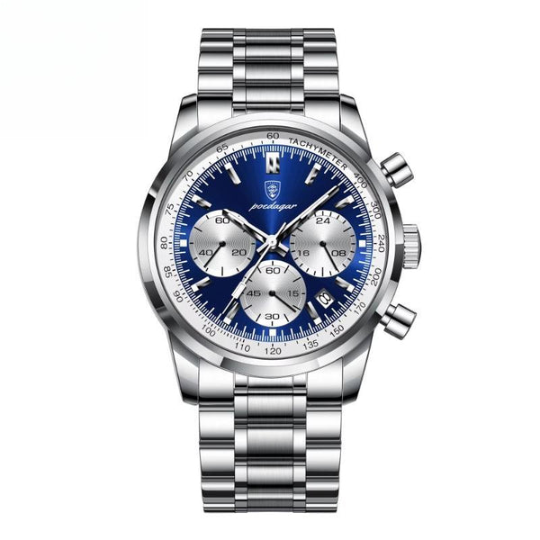 Luxury  Watch Waterproof Luminous Chronograph Date Stainless Steel Watch for Men