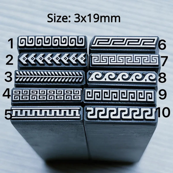 1PC Patchwork Pattern Logo Metal Stamp