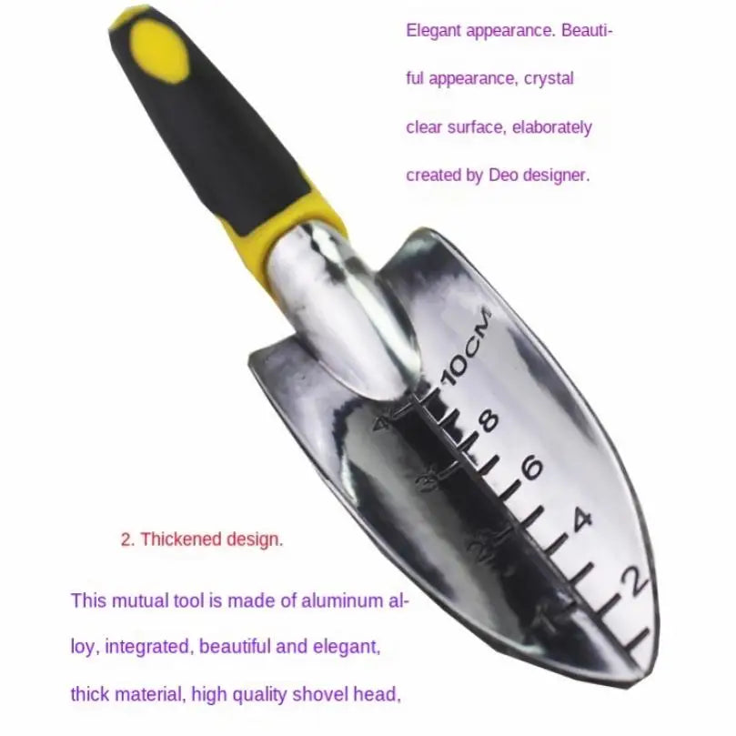 Aluminum Alloy Ergonomic Handle Shovel for Loosening Soil Gardening Tool with Scale