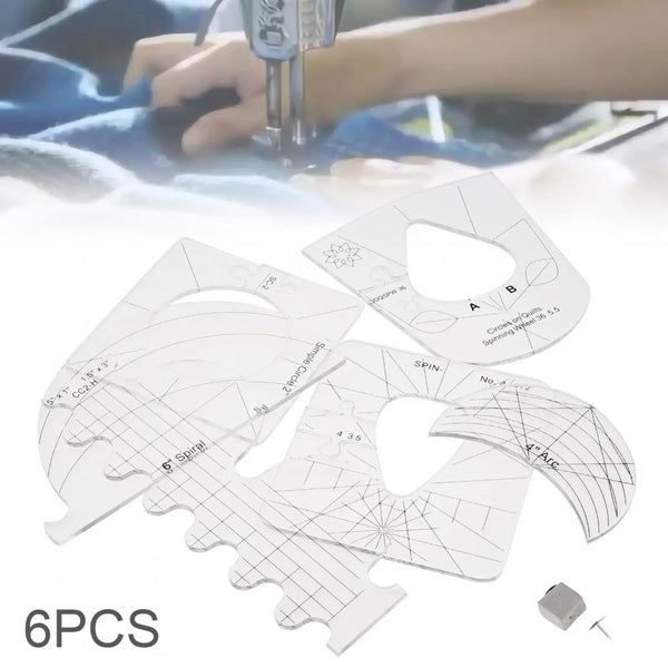 6pcs/11pc Wide Acrylic DIY Patchwork Ruler Quilting Tools
