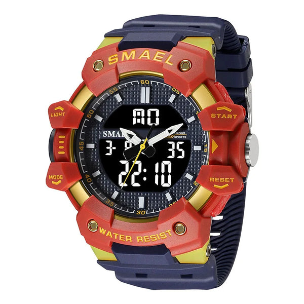 Quartz Watches Male Clock SMAEL Brand Wristwatches 50M Waterproof Stopwatch