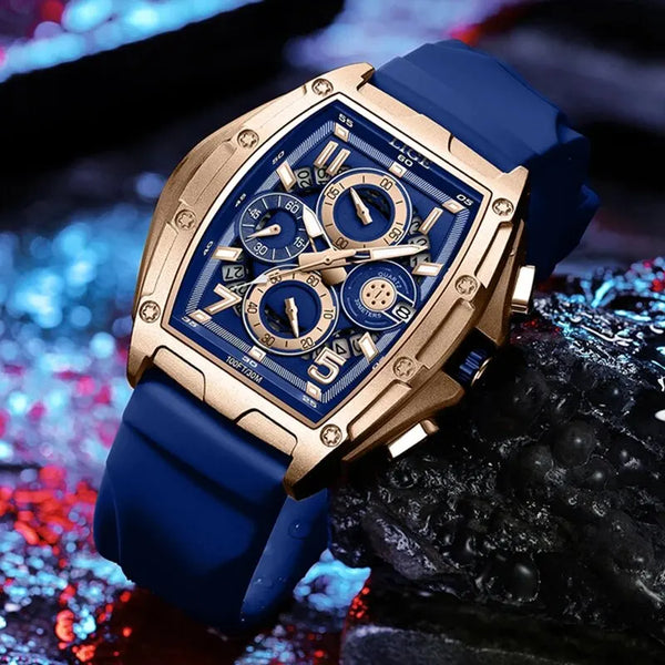 Reloj de negocios para hombre, reloj cuadrado de silicona de moda para hombre.