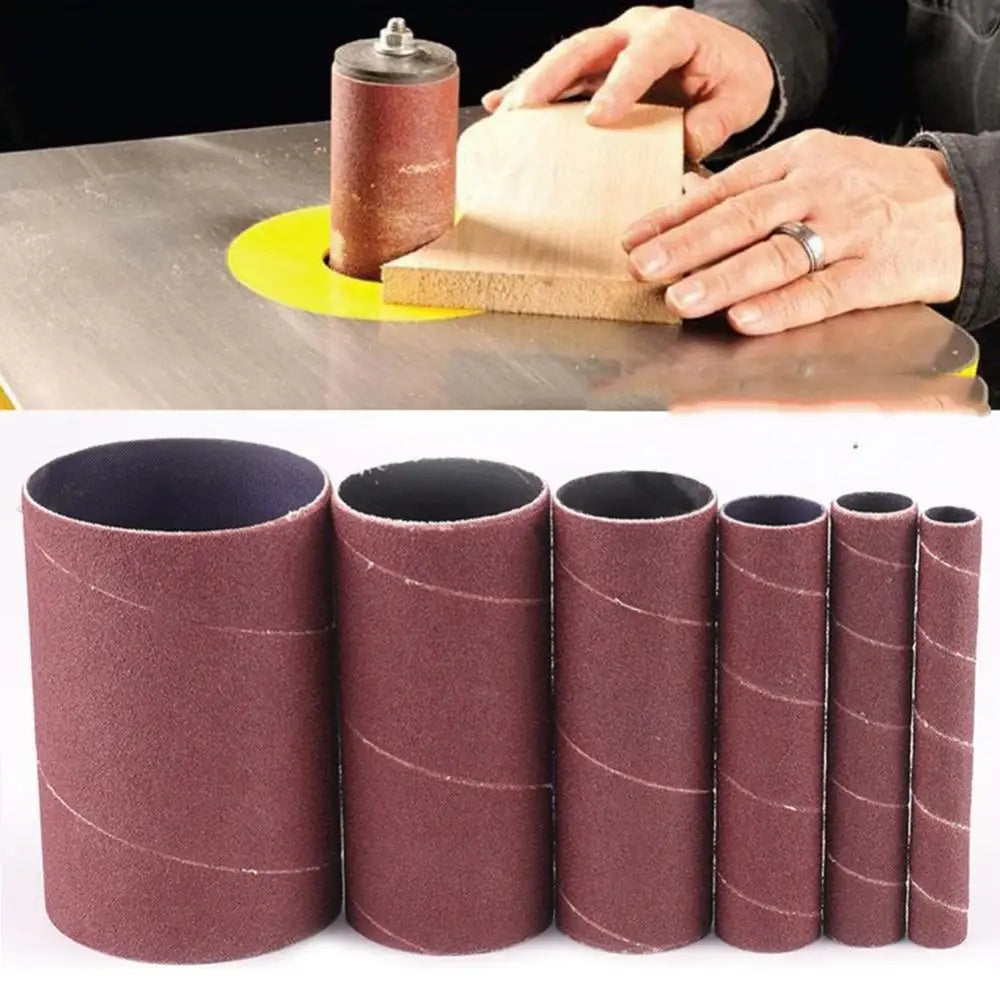 6pcs Cylindrical Sanding Discs Pad 80 Grit Sandpaper Drum
