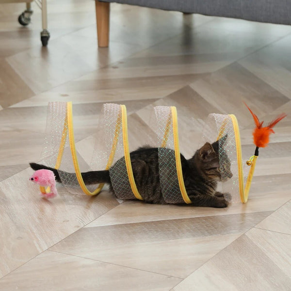 Funny Cat Tunnel Attractive Cat Scratching Ball Mouse Toy