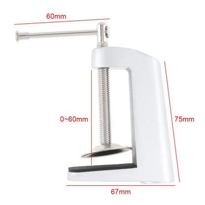 Aluminum Alloy Adjust Desk Lamp Fixed Base Clamp Holder Clip with Stainless Steel Swing Arm