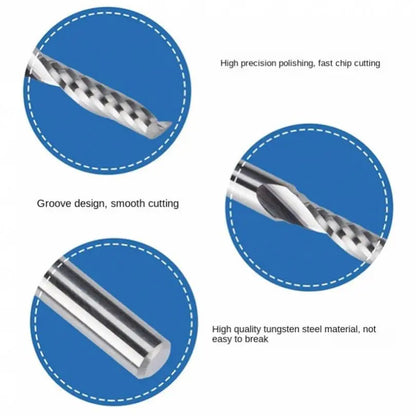 10pcs Single Edged Spiral Milling Cutters for Woodworking Tools