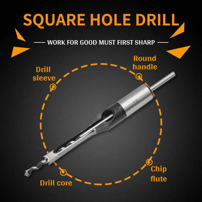 1PC 6-20mm Alloy Steel Square Hole Drill Saw Mortise Chisel Wood Drill Bit