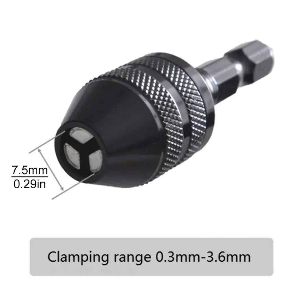 Hexagonal Handle Self Centering Chuck 0.3-3.6mm Hex 3 Jaw Clamp Mini Chuck Drill Bits Adapter Fixture Tool