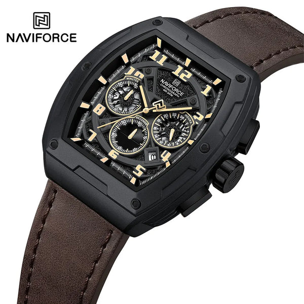 Men's Watches Luxury Barrel Shape Quartz Wristwatch Waterproof Luminous Chronograph Watch