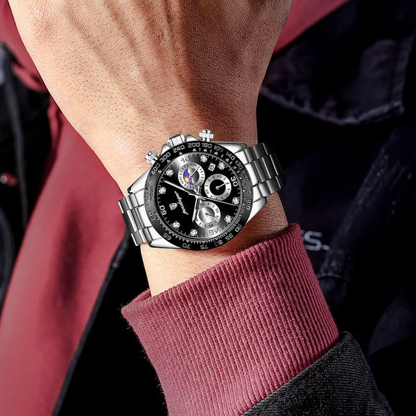 Reloj de lujo de alta calidad, luminoso, resistente al agua, cronógrafo para hombre.