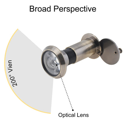 16mm 200 Degree Door Viewer HD Glass Lens Wide Angle Security Door Peephole with Drill Bit Set