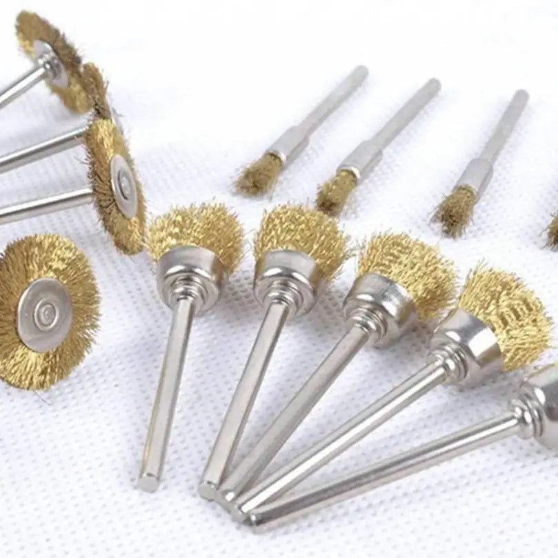 45pcs Gold Wire Brush Pen / Bowl / Parallel Type Small Brush Removal Rust Rotary Tool