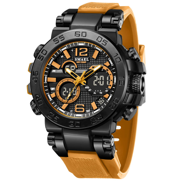 Men Watches Sports Wristwatches 50M Waterproof Men's Wristwatch Dual Time Alarm Clock