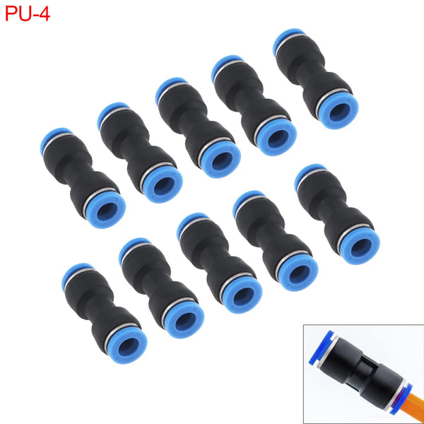 10pcs/lot Fitting 4MM PU-4 Plastic Straight Through Quick Connector