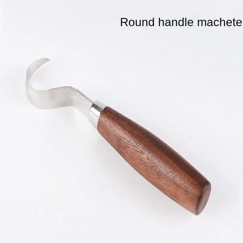 6pcs Stainless Iron Walnut Wood Carving Chisel Tool Set Woodworking Tool