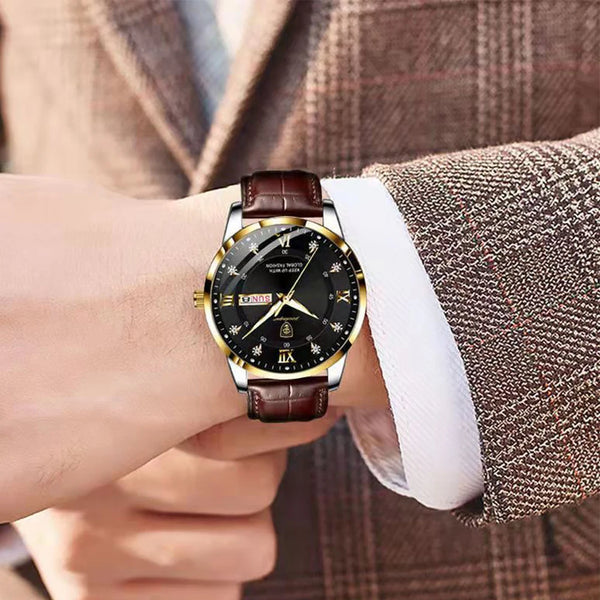 Waterproof Luminous Week Date Top Brand Luxury Quartz Men's Wristwatch