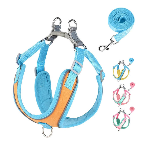 No Pull Pet Dog Harness and Leash Set Reflective Puppy Cat Harness Vest