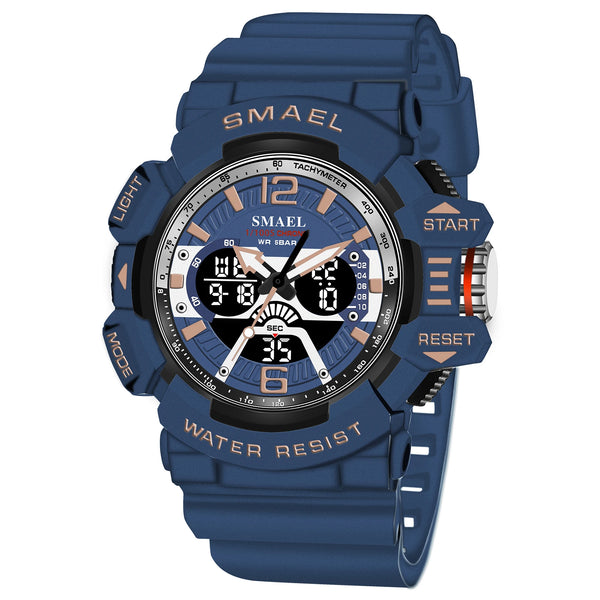Sport Watch Men 50M Waterproof Wrist Watches Dual Time Display Multifunction Sports Clocks