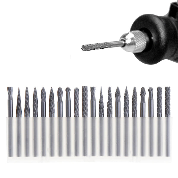 20pcs 3x3mm Twist Drill Bit Carbide Rotary Tungsten Drill Bit Metalworking with Plastic Box