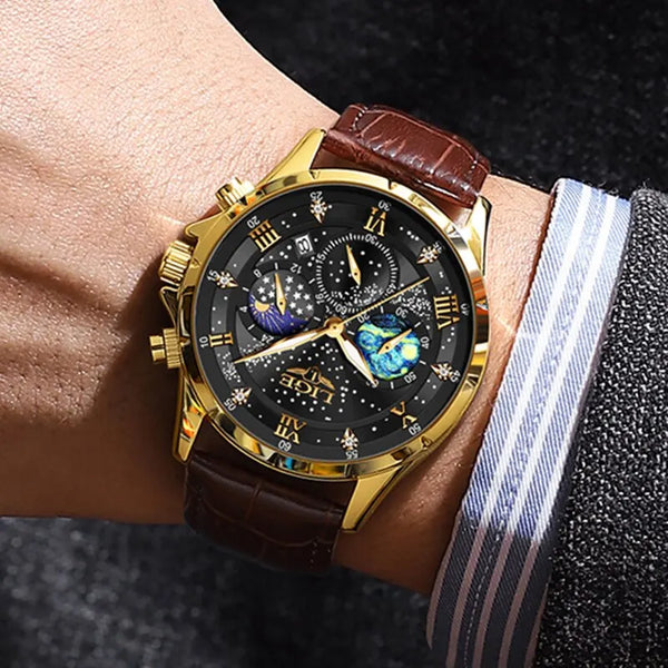 Relojes deportivos de cuero genuino de marca de lujo para hombre, reloj militar del ejército para hombre