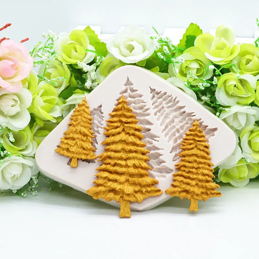Christmas Silicone Mold Tree Cake Chocolate Dessert Lace Decoration DIY