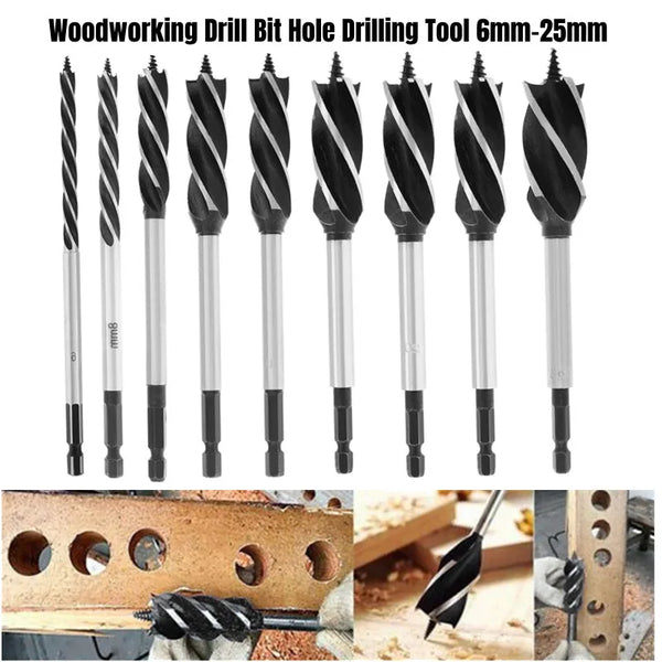 6mm-25mm Four-slot Woodworking Drill Bit Hole Drilling Tool