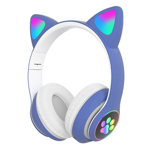 P47M Wireless Headphone Flash Light Cute Cat Bluetooth