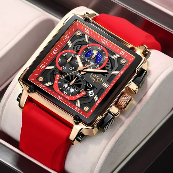 Relojes para hombre, cronógrafo, marca superior, reloj de pulsera deportivo de silicona de lujo.