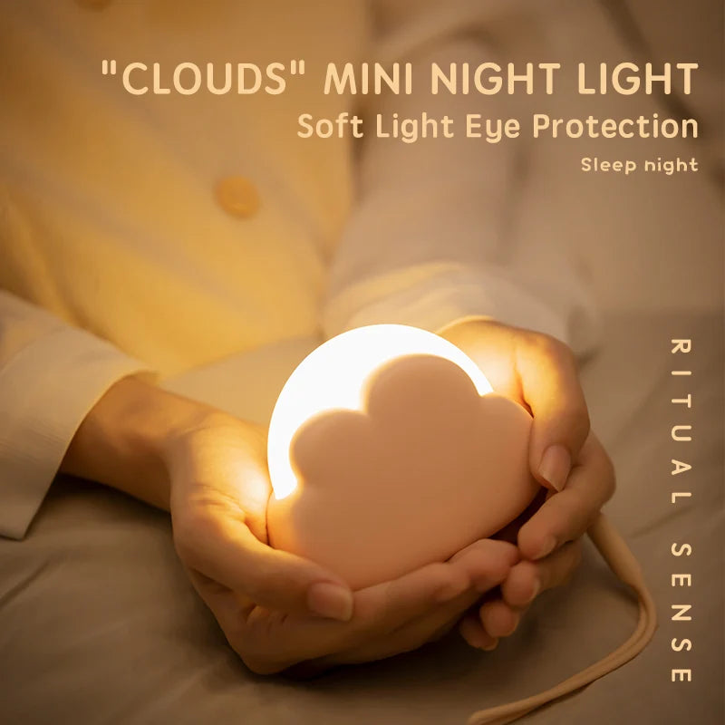 Cloud Night Light Mini USB Wireless Adorable Cloud Shape LED Night Light