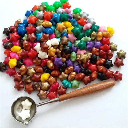 100pcs wax + 1pcs vintage steel spoon sealing wax tablet pill beads