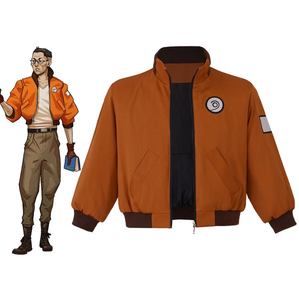 Game Disco Elysium Orange Coat Zipper Short Baseball Jacket Casual Pilot Jacket