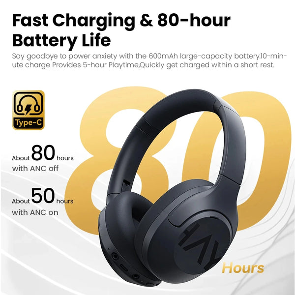 S30 Wireless Bluetooth 5.4 Headphones 43dB Adaptive Noise Cancelling Headsets