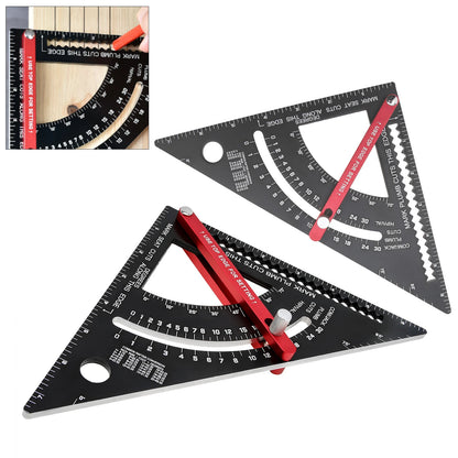 0-90 Degree Aluminum Alloy Positioning Triangle Ruler with Adjustable Rod Gauge Tools