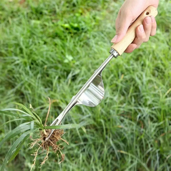 V Shape Garden Weed Remover Weeding Ripper Rooter Stainless Steel Base Weeding Tool