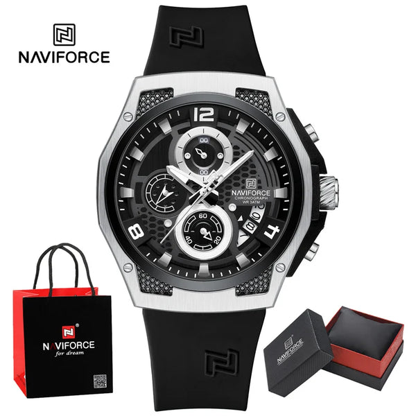 Fashion Men's Wristwatch Silicone Strap Casual Sports 3ATM Water Resistant Male Quartz Watch