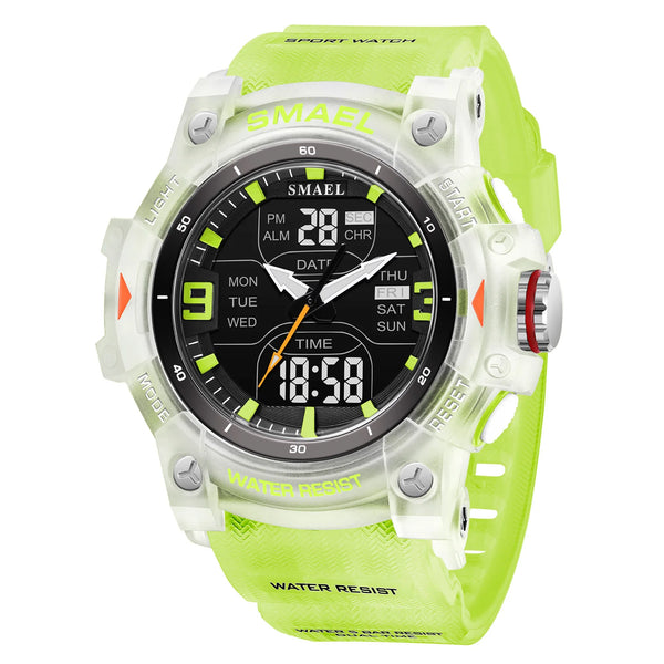 Sports Watches Digital LED Quartz Dual Time Watches 50M Waterproof 8117 Men's Wristwatches