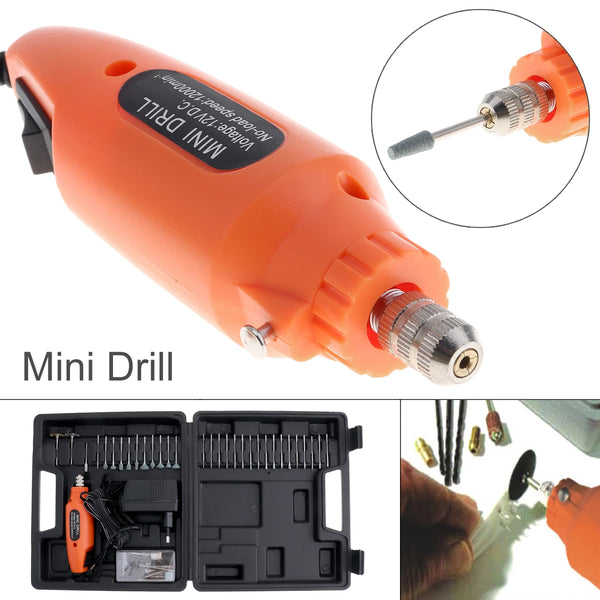 60pcs/set 12V 12000RPM Cordless Mini Drill EU Adapter Electric Grinder Rotary Tool Kit