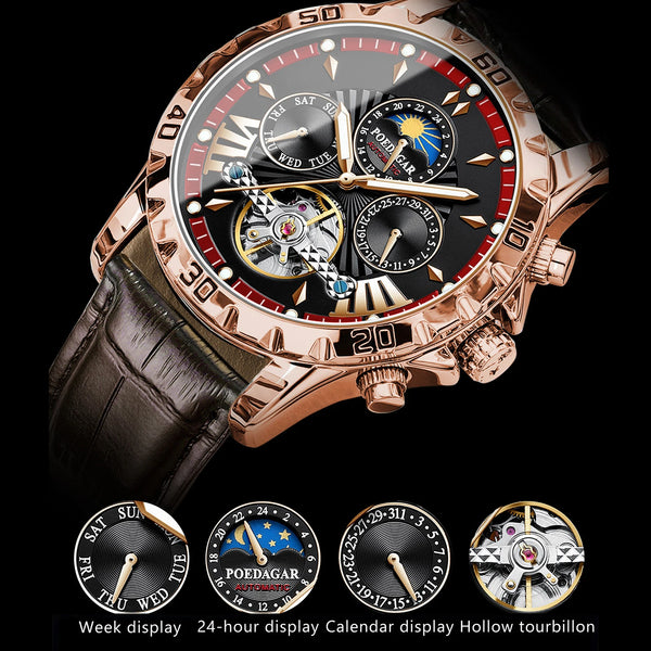 Automatic Mechanical Tourbillon Wristwatch Luxury Watch for Men