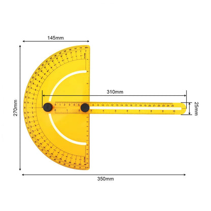 0-180 Degree Plastic Adjustable Protractor Angle Finder Measuring Tools