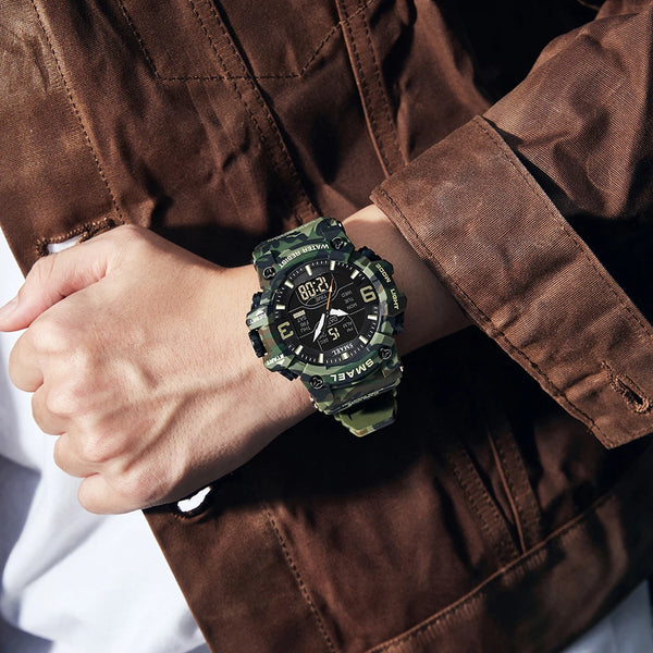 Military Watches Men Sport  Watch Waterproof Alarm Clock Dual Time Wristwatches